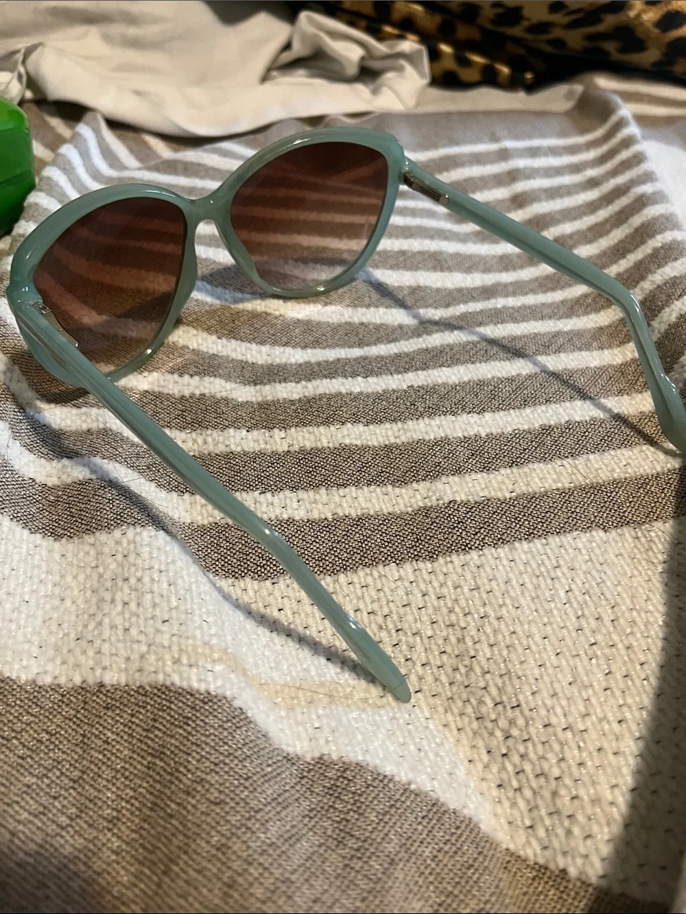 Women's Cat-Eye Sunglasses in Seafoam Green Frame with Brown Lenses